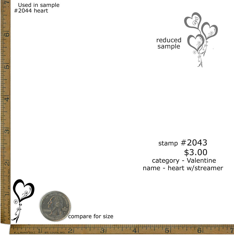 #2043 - Heart with Streamer -Valentine